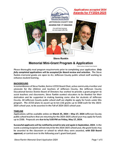 Steve Rankin Memorial Mini-Grant Program now open